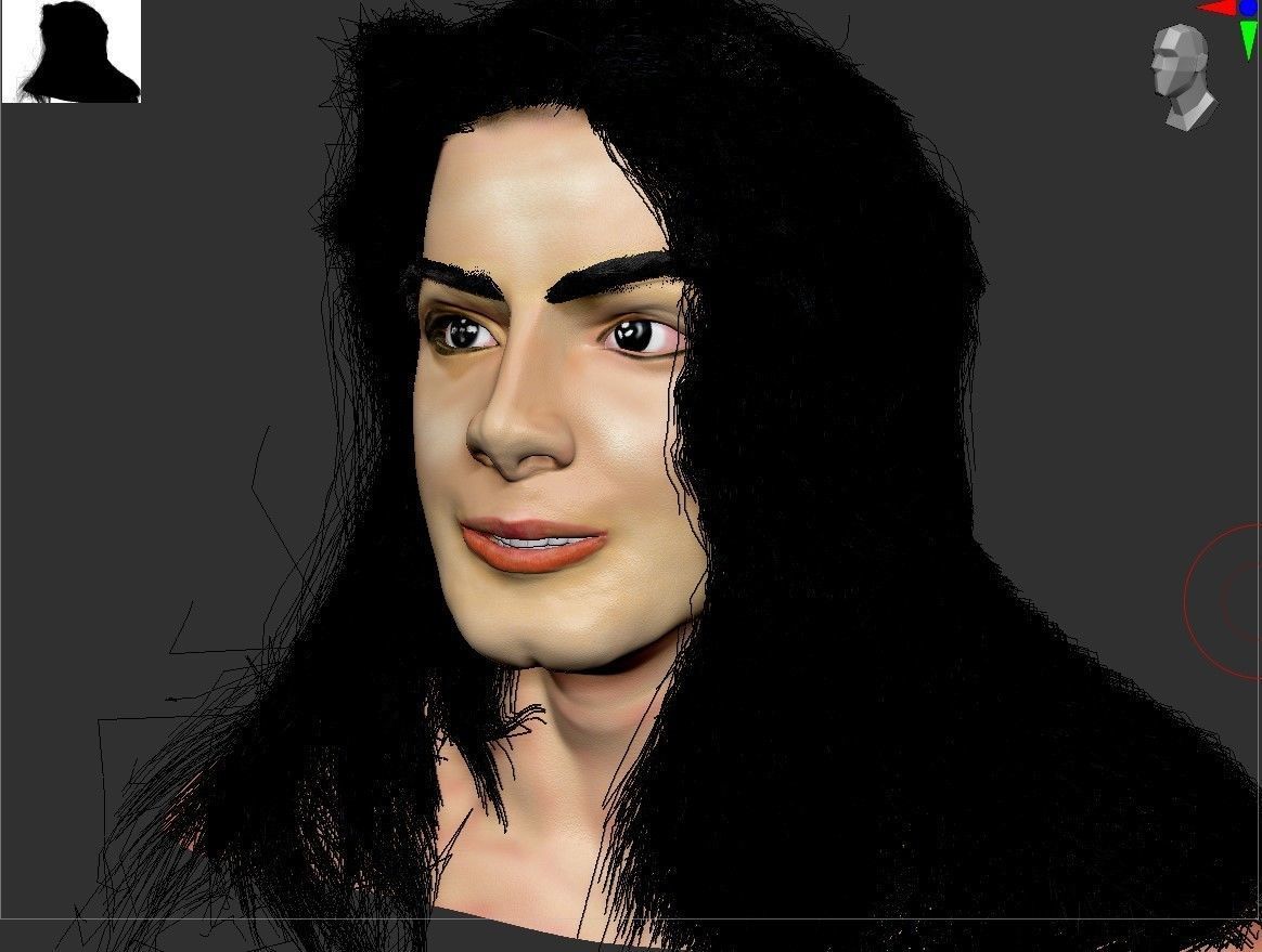 3d Micheal Jackson portrait  3D model_1