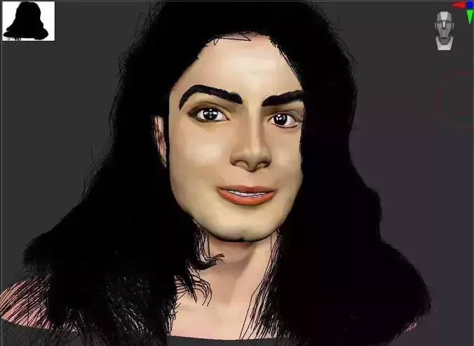 3d Micheal Jackson portrait 