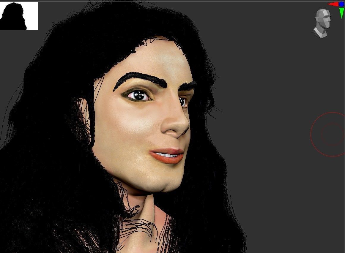 3d Micheal Jackson portrait  3D model_2