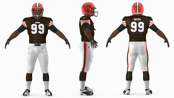 Cleveland Browns American Football Player Fur 3D model