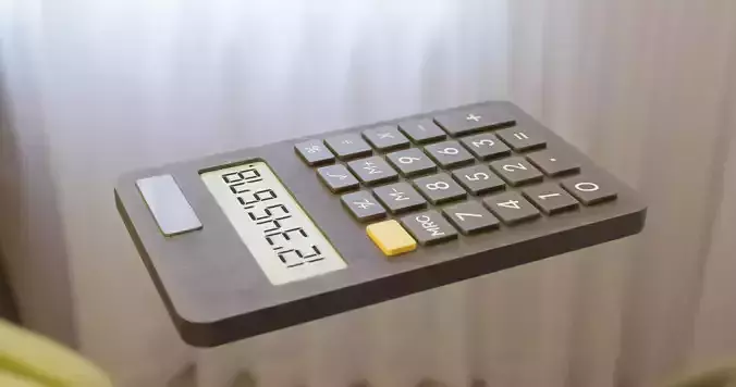 office and school black solar Calculator  Low-poly 3D model