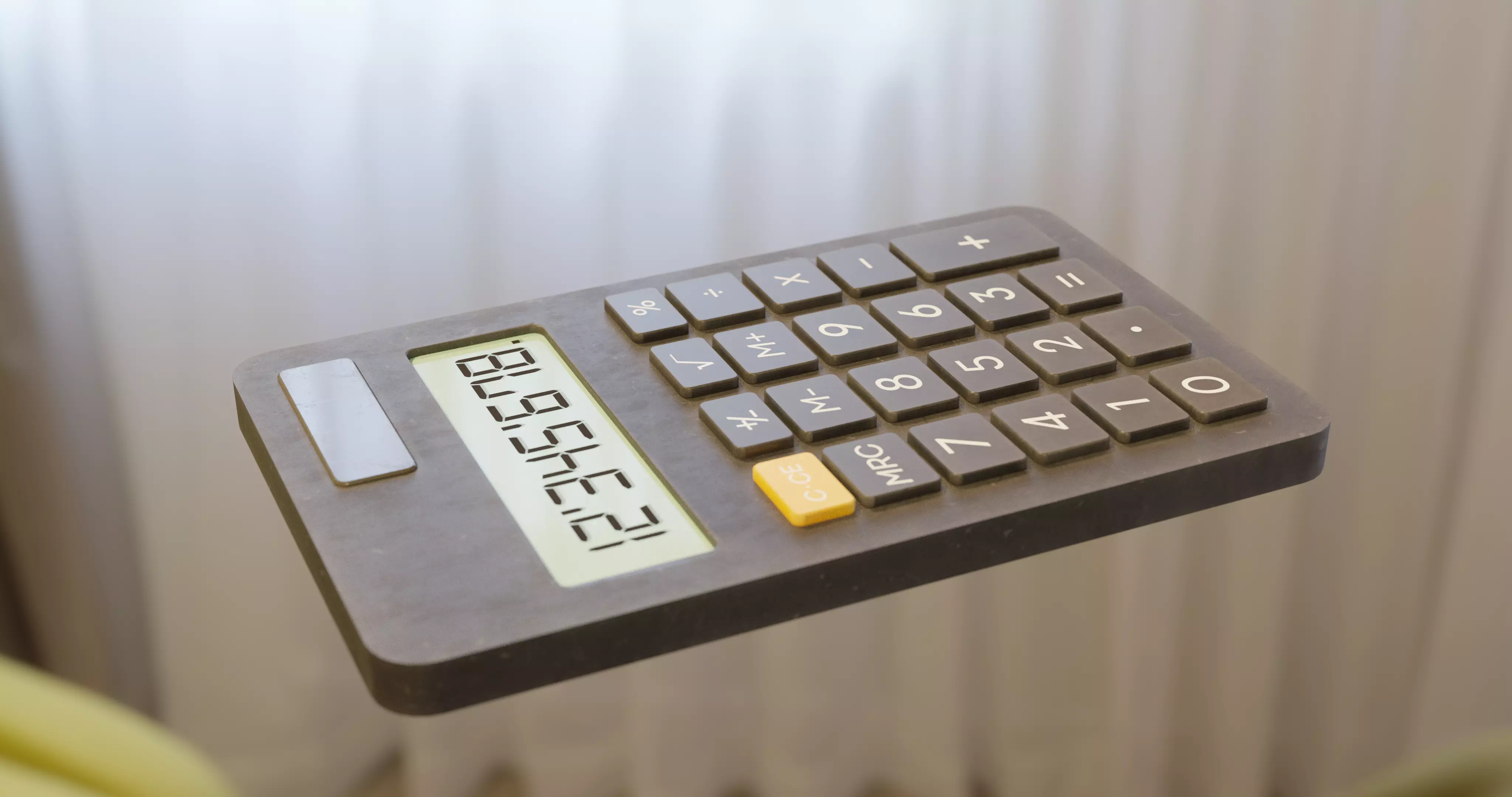 office and school black solar Calculator  Low-poly 3D model_0