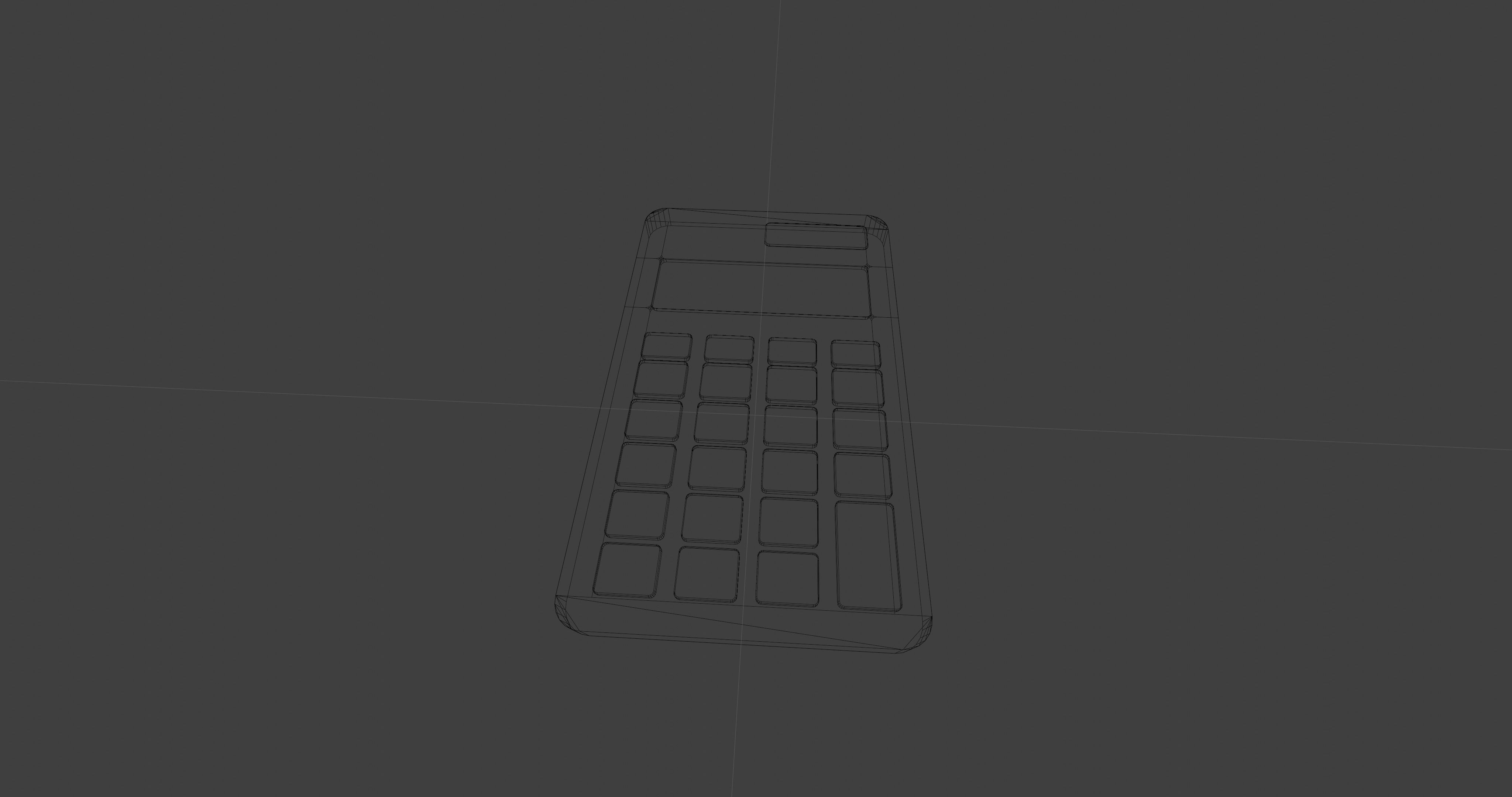 office and school black solar Calculator  Low-poly 3D model_2