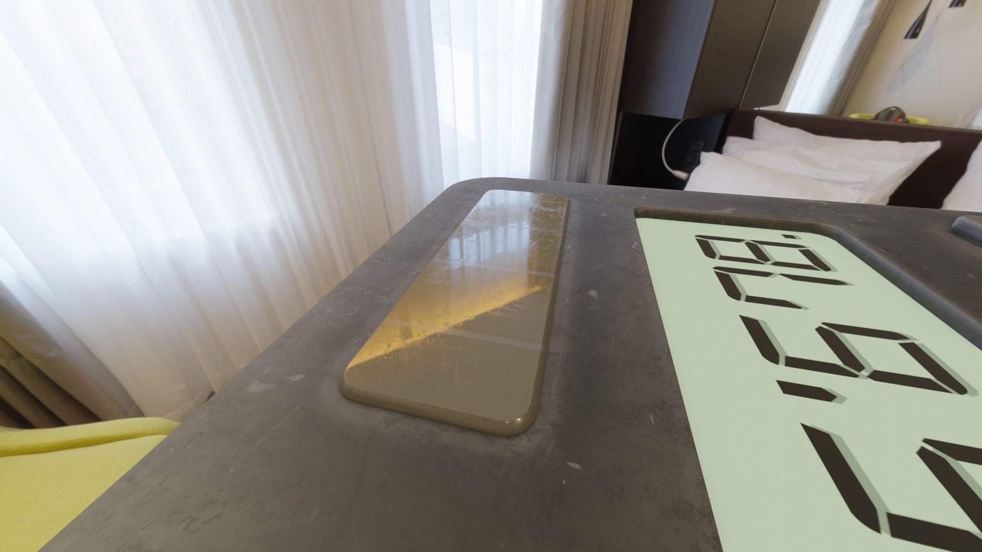 office and school black solar Calculator  Low-poly 3D model_7