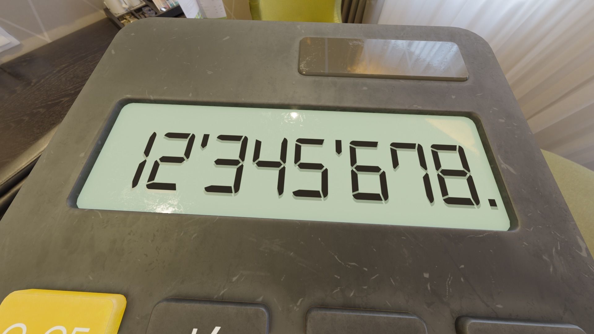 office and school black solar Calculator  Low-poly 3D model_4