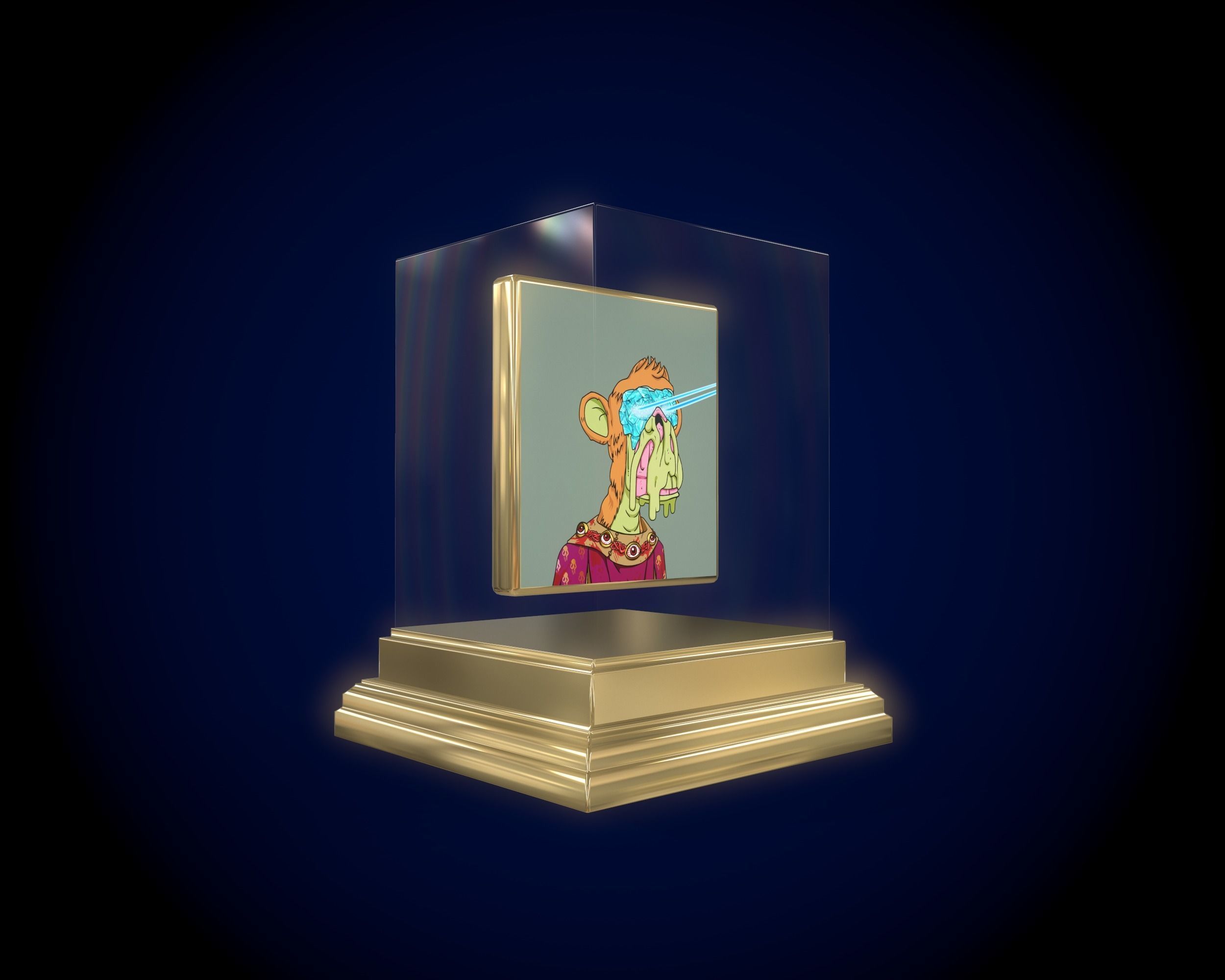 Mutant Ape 29 Gold Club Low-poly 3D model_9