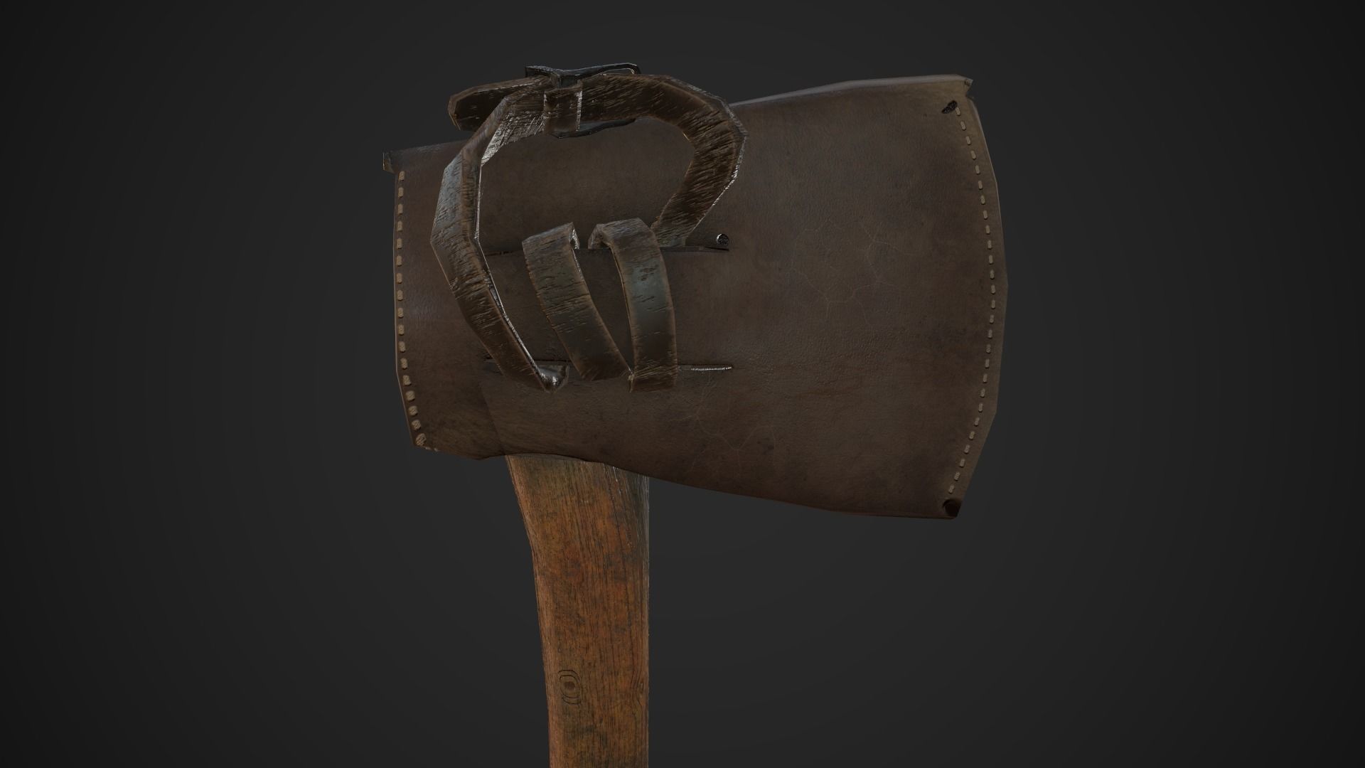LOWPOLY WOODEN AXE Low-poly 3D model_11
