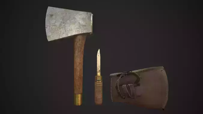 LOWPOLY WOODEN AXE