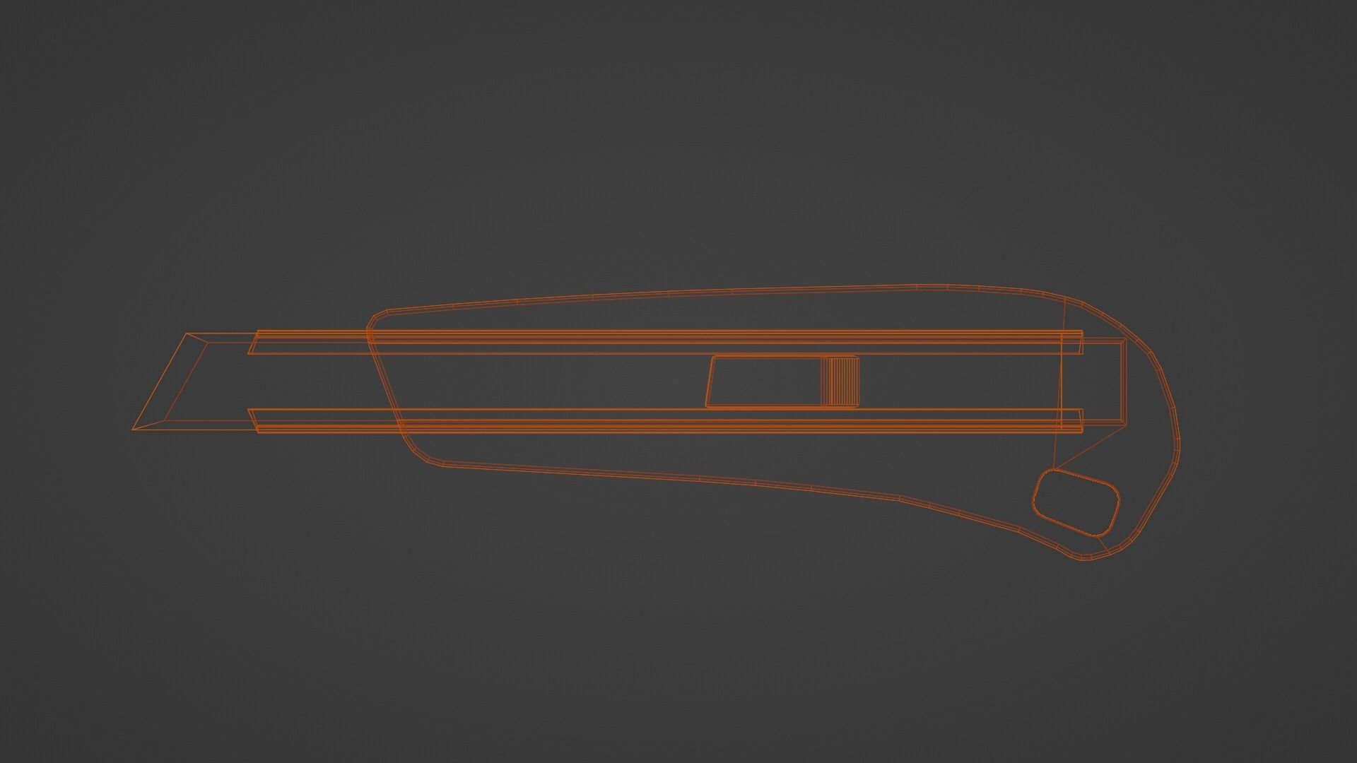 yellow office paper cutter knife weapon Low-poly 3D model_3