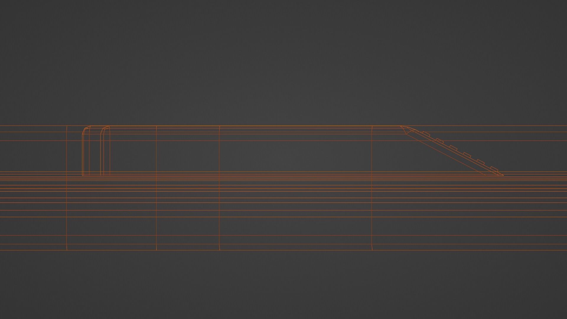 yellow office paper cutter knife weapon Low-poly 3D model_4