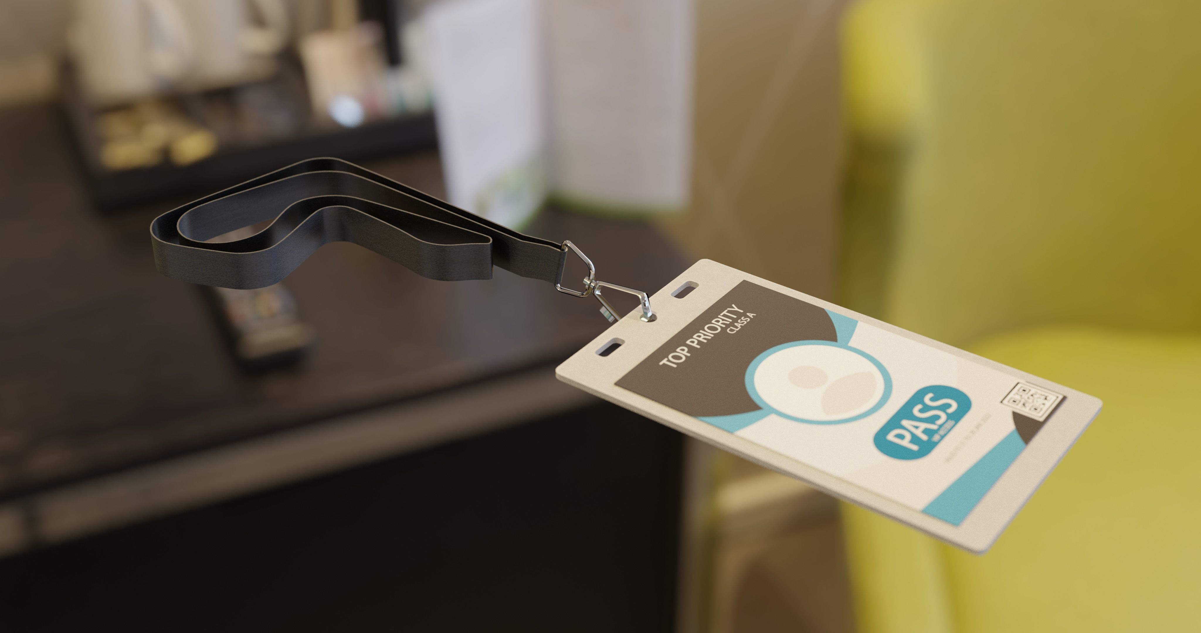 Access badge with 4k textures PBR Low-poly 3D model_1