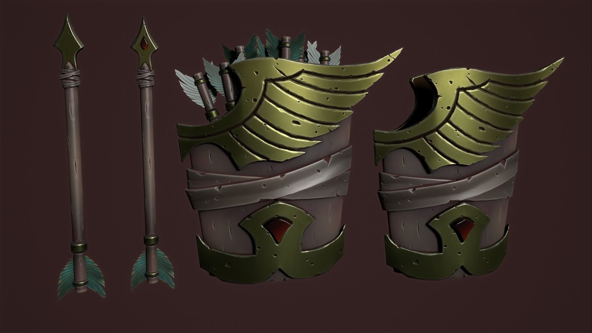 Rune crossbow Low-poly 3D model_45