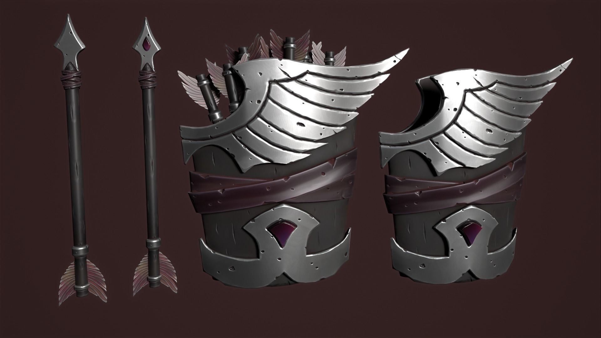 Rune crossbow Low-poly 3D model_40