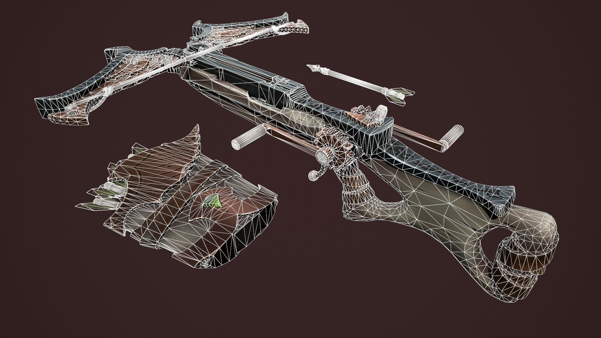 Rune crossbow Low-poly 3D model_2