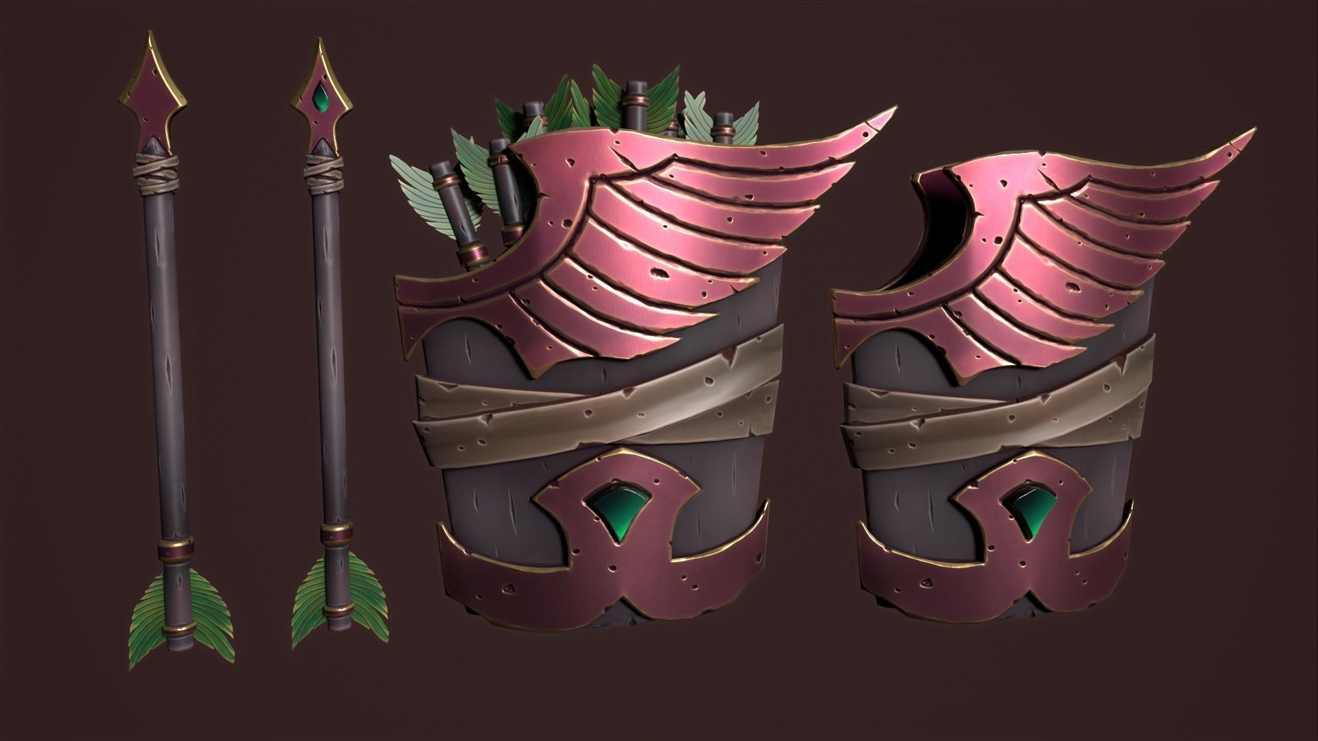Rune crossbow Low-poly 3D model_43