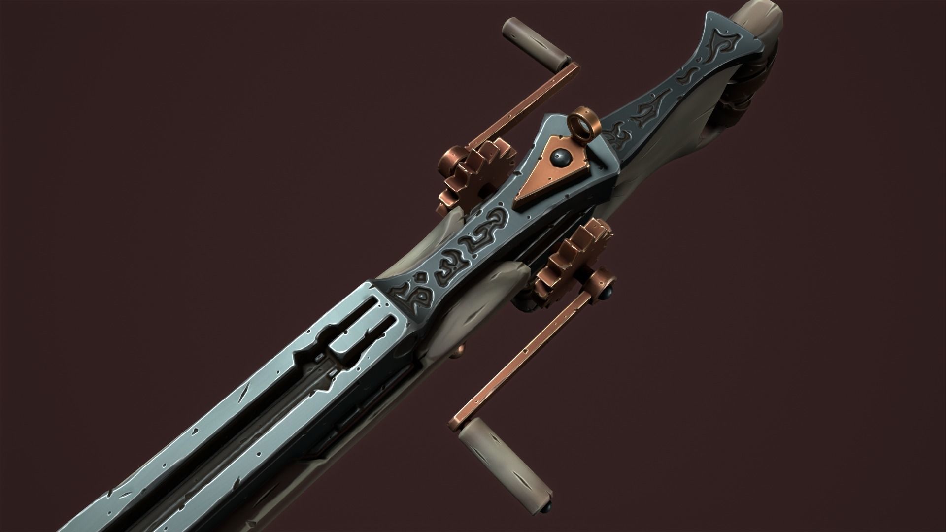 Rune crossbow Low-poly 3D model_23