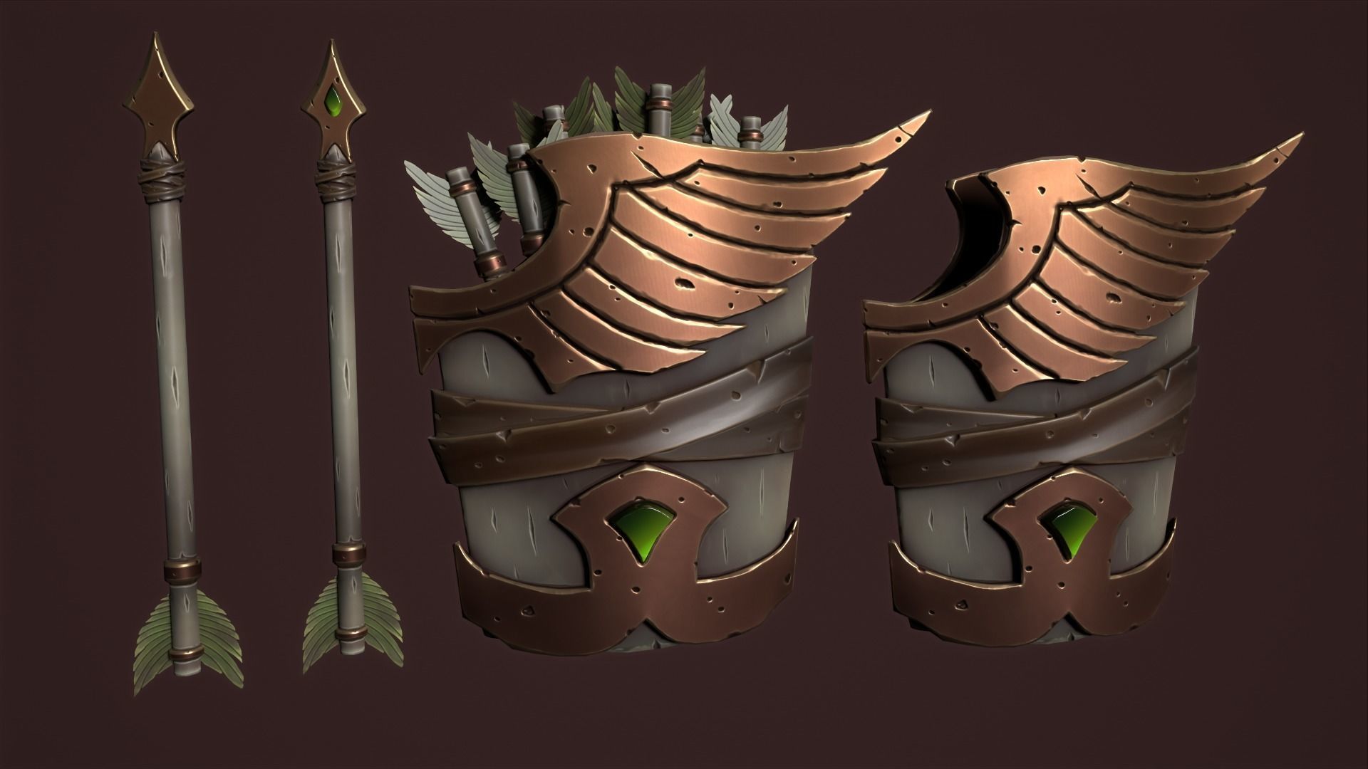 Rune crossbow Low-poly 3D model_37