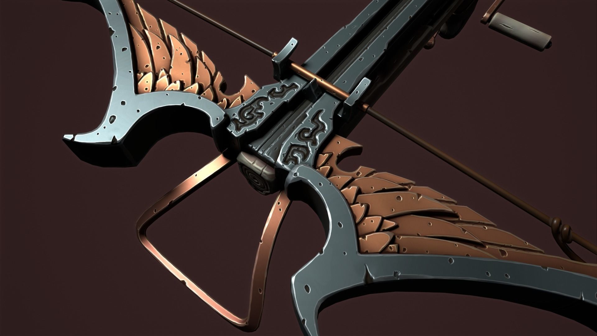 Rune crossbow Low-poly 3D model_24