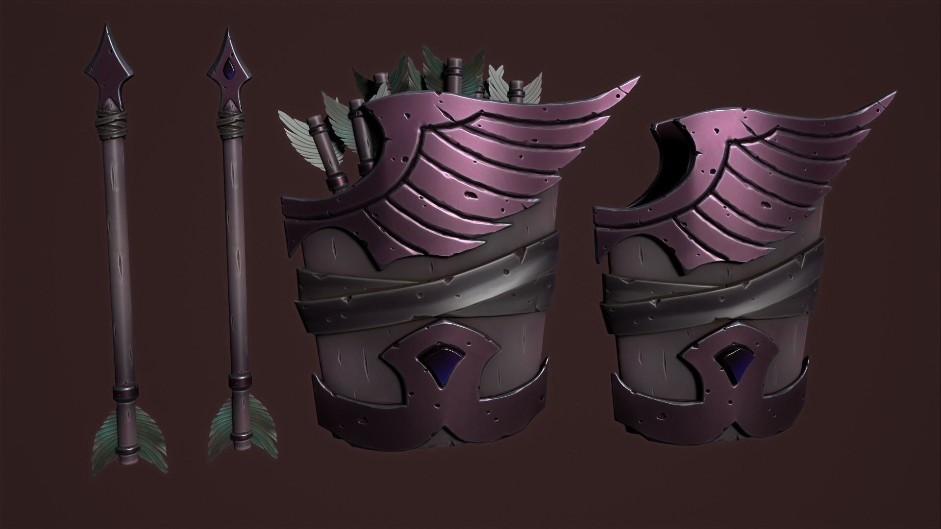 Rune crossbow Low-poly 3D model_46