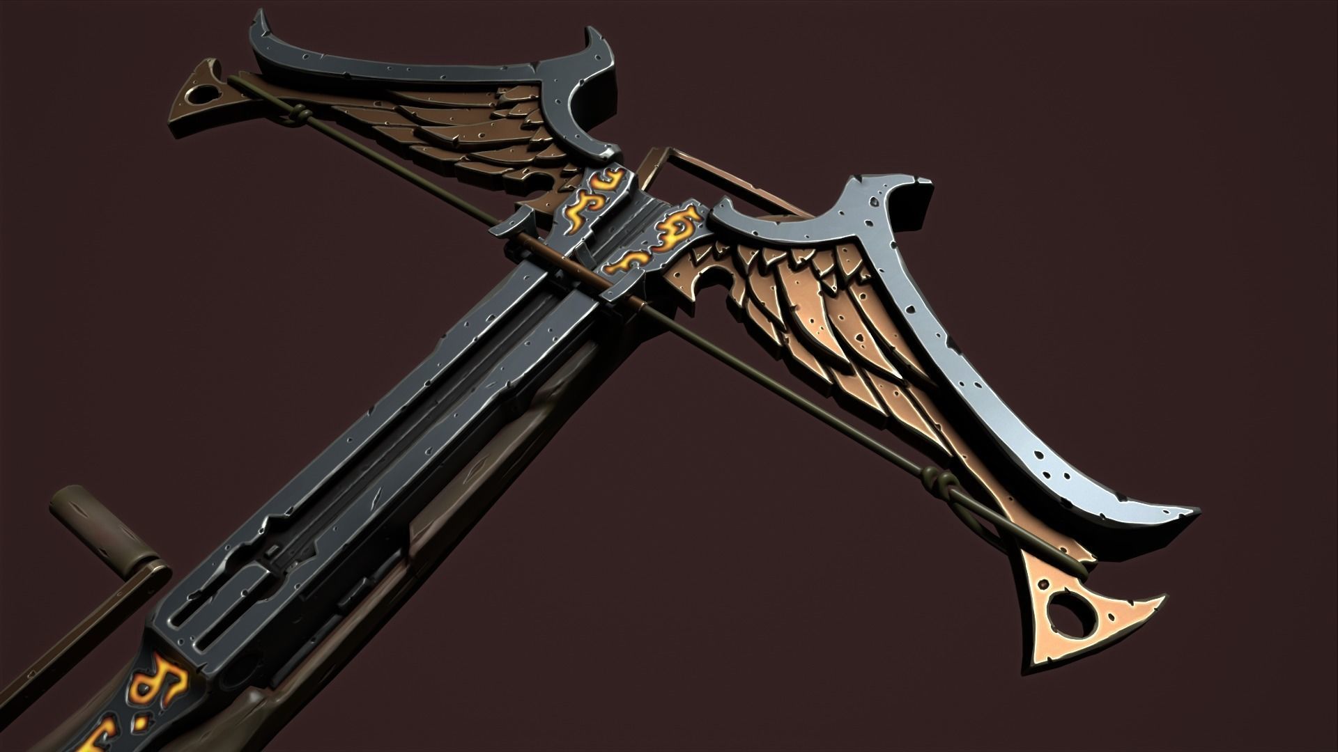 Rune crossbow Low-poly 3D model_28