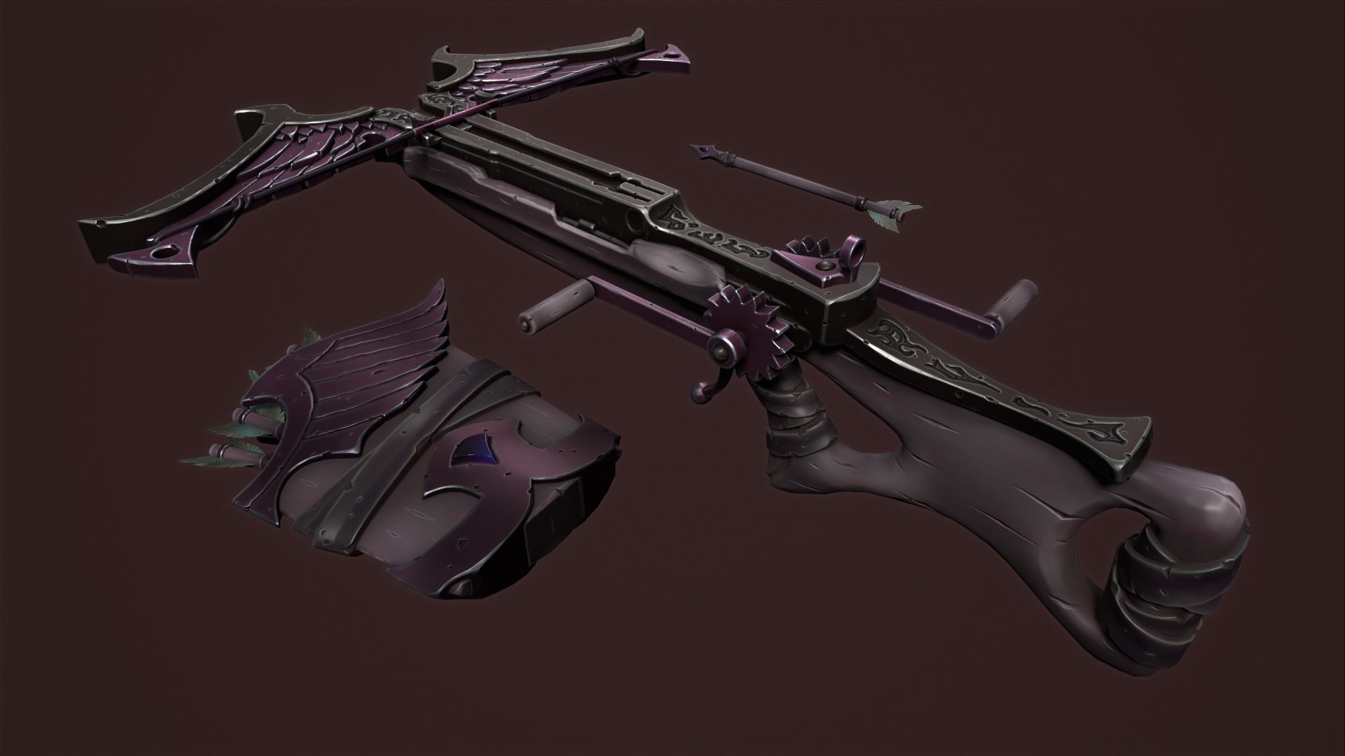 Rune crossbow Low-poly 3D model_17