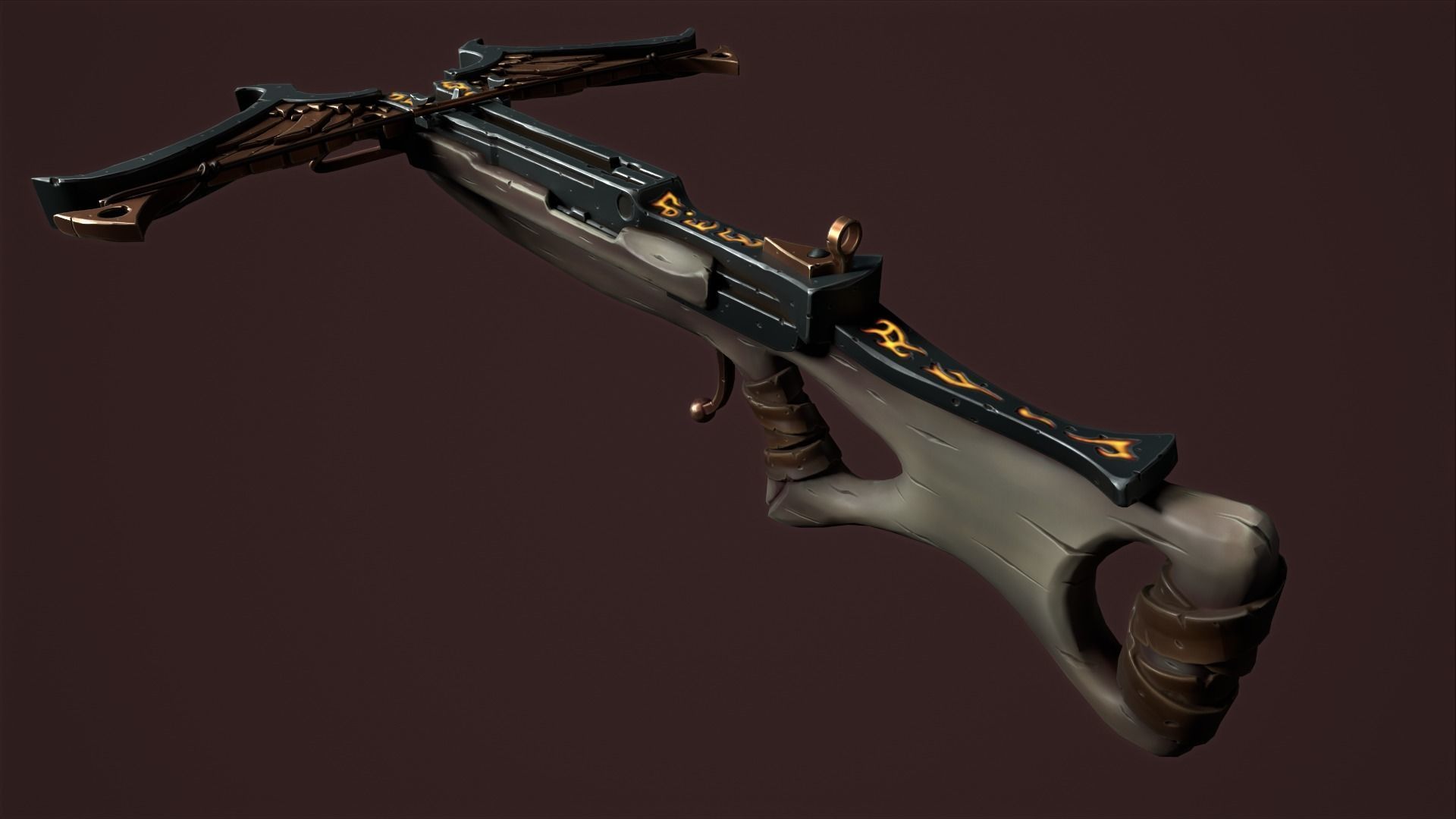 Rune crossbow Low-poly 3D model_30