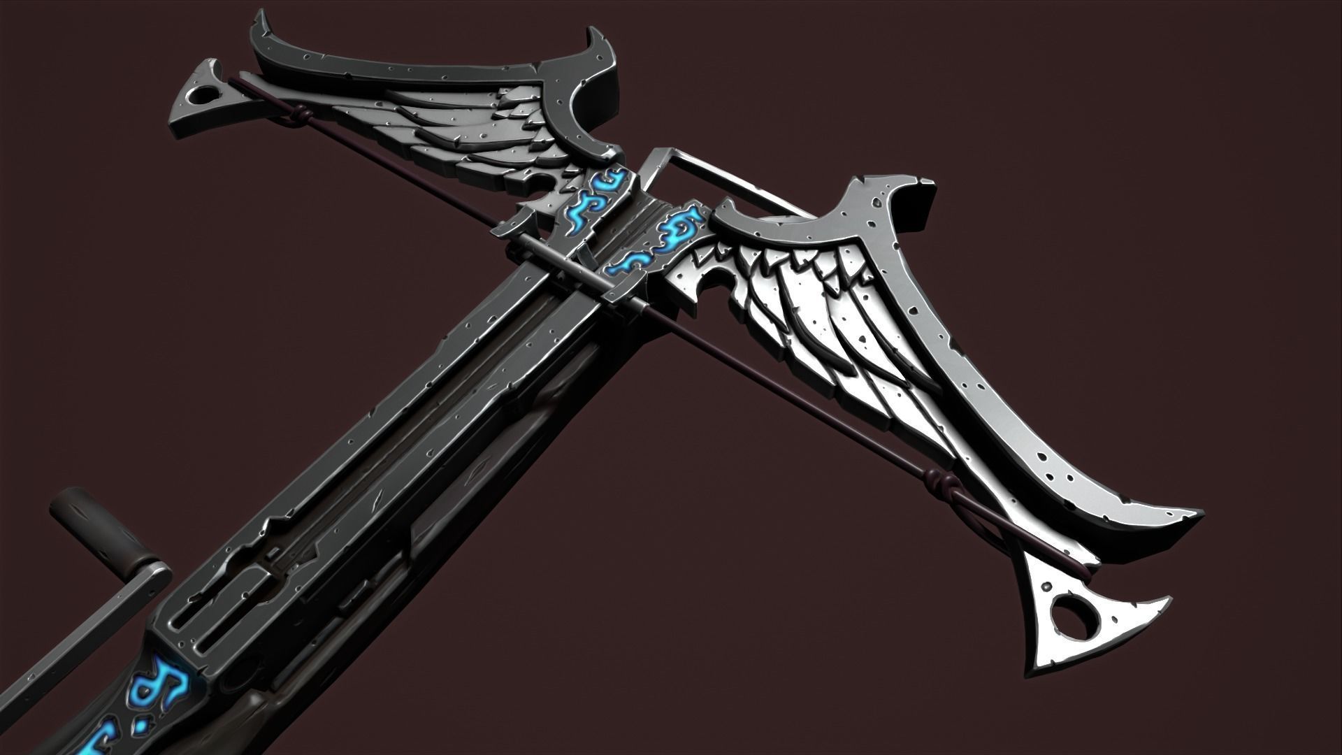 Rune crossbow Low-poly 3D model_27