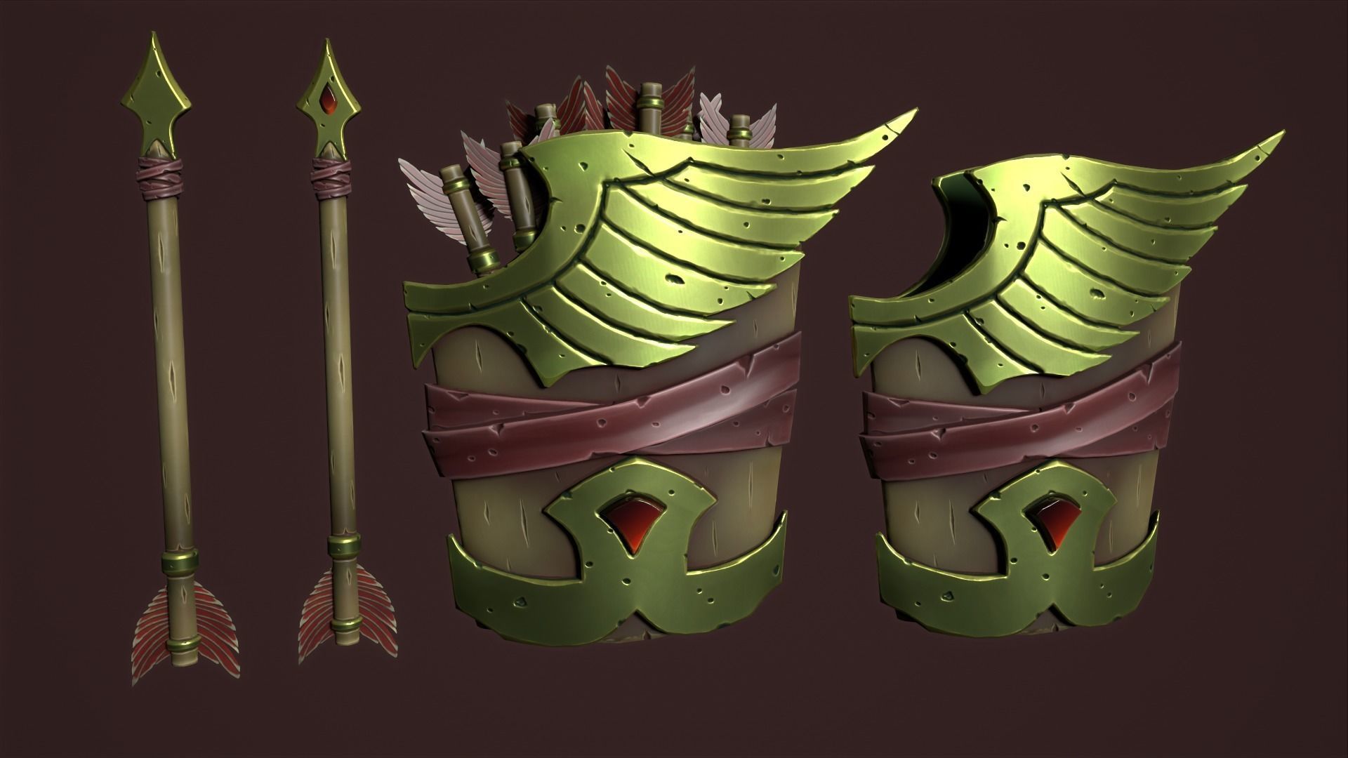 Rune crossbow Low-poly 3D model_42
