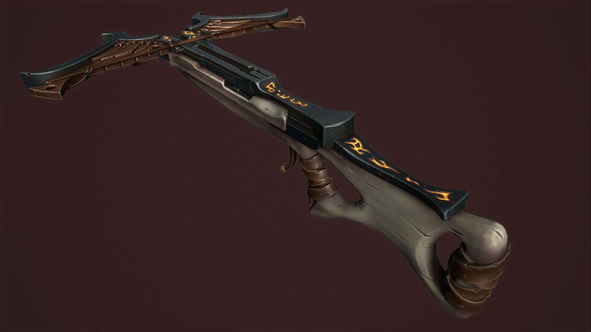 Rune crossbow Low-poly 3D model_31
