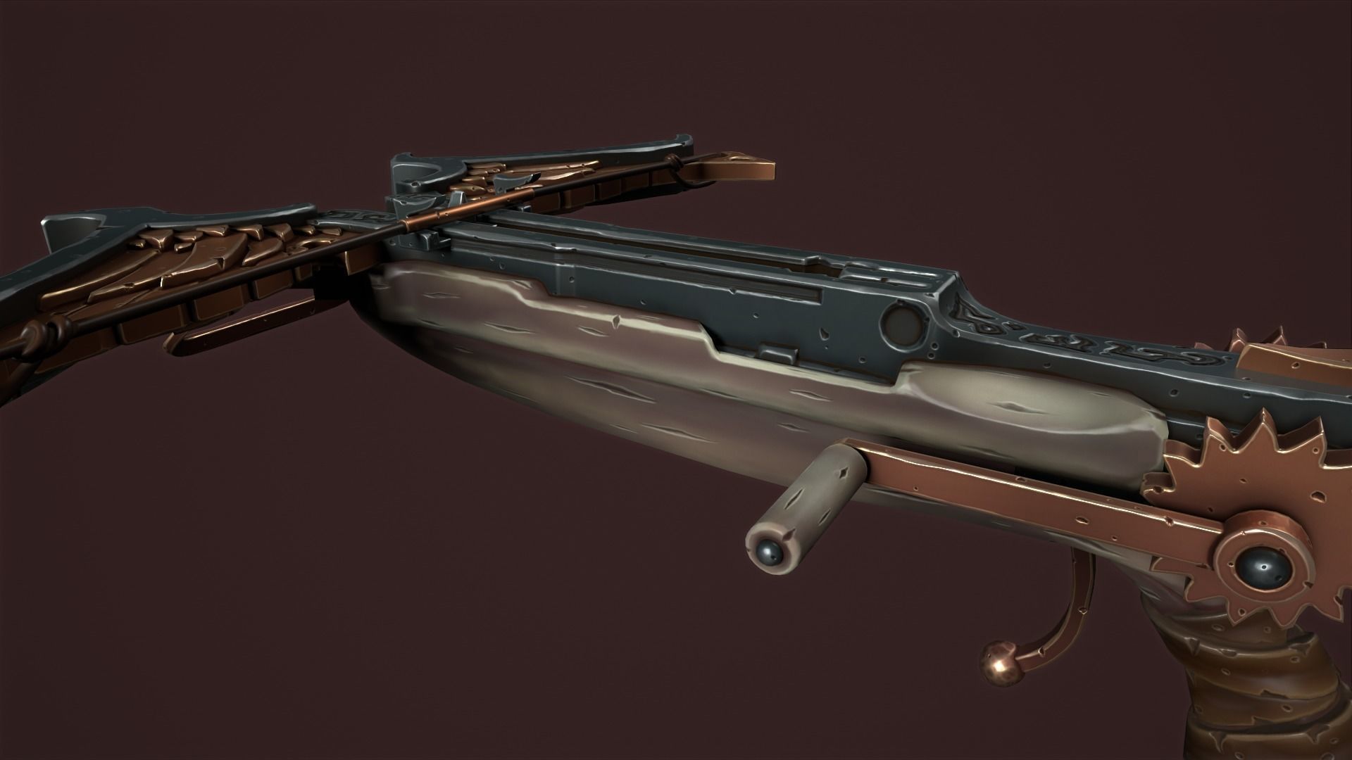 Rune crossbow Low-poly 3D model_21