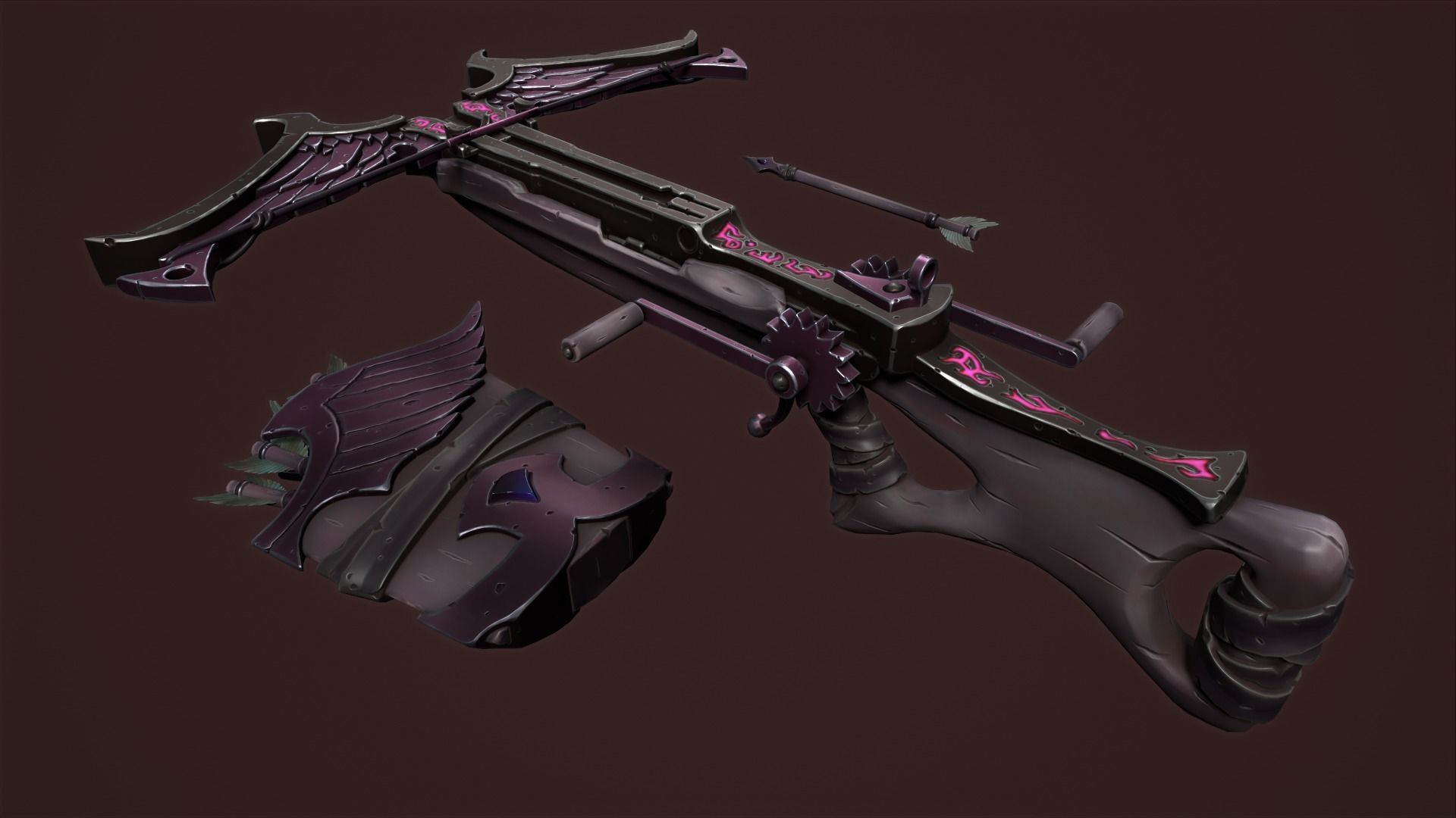 Rune crossbow Low-poly 3D model_18