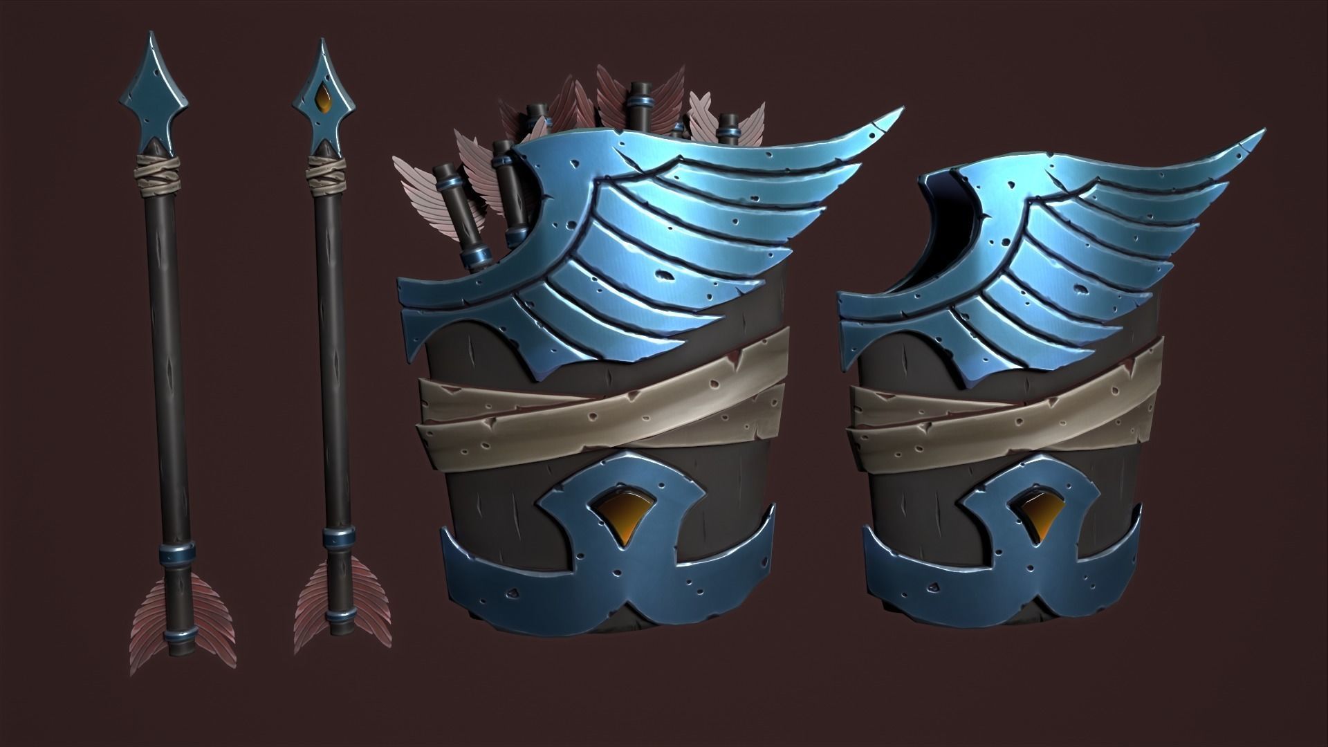 Rune crossbow Low-poly 3D model_41