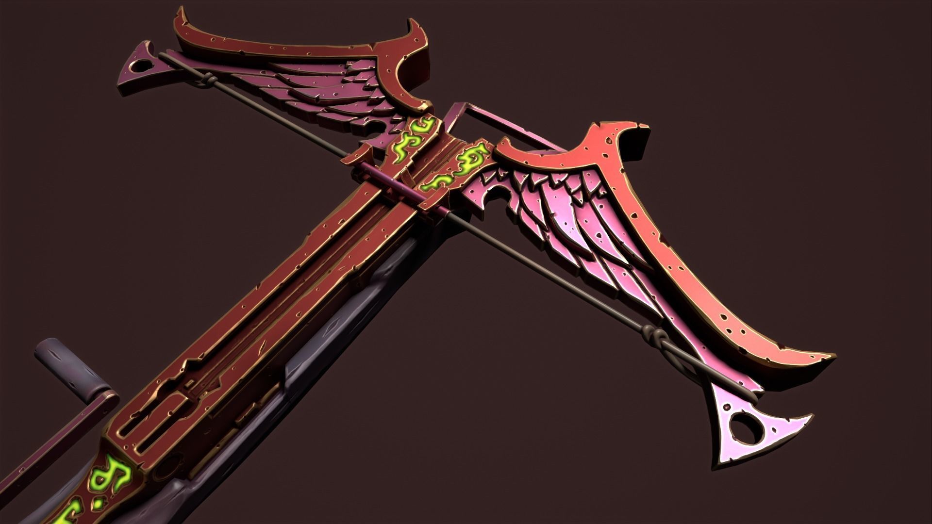Rune crossbow Low-poly 3D model_29
