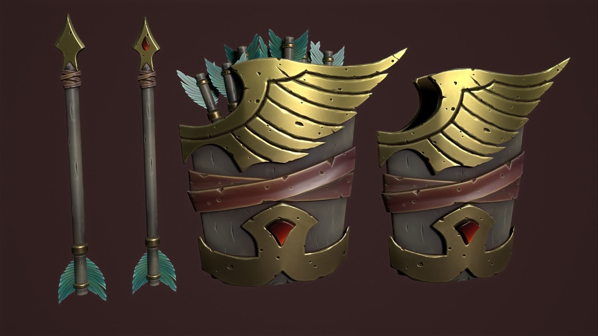 Rune crossbow Low-poly 3D model_39