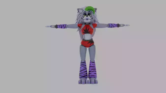  Roxanne Wolf - FNAF Security Breach Low-poly 3D model