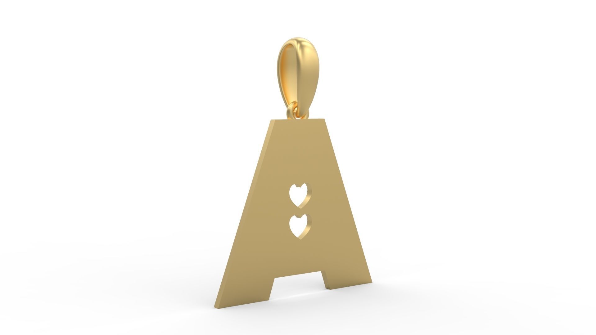 Initial Letters Pendant Lovebeat A 3D print model_3