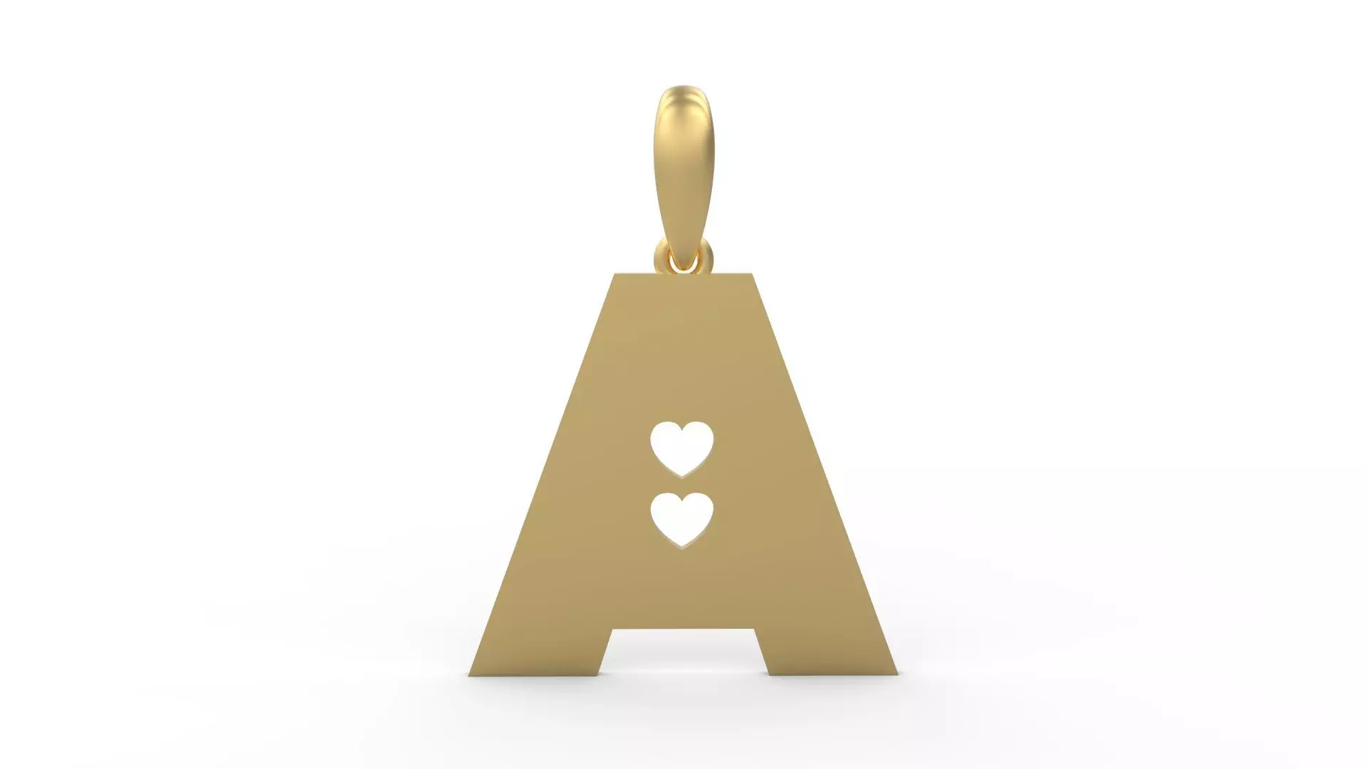 Initial Letters Pendant Lovebeat A 3D print model_0