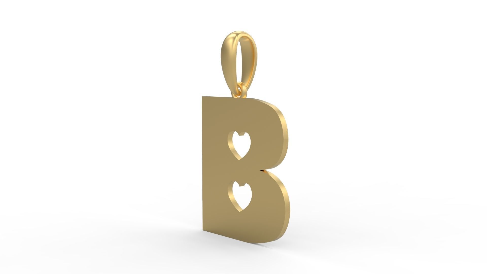 Initial Letters Pendant Lovebeat B 3D print model_1