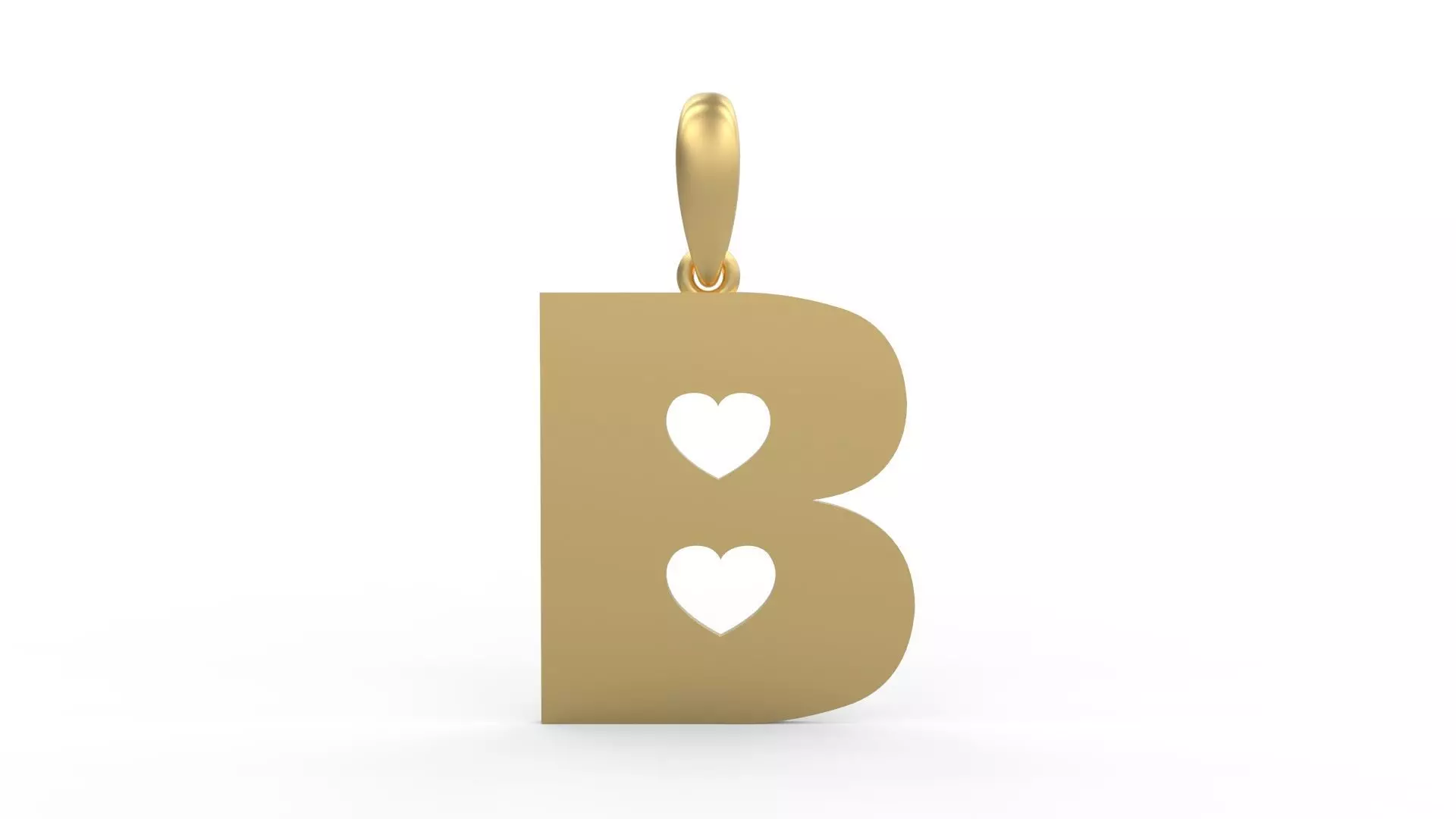 Initial Letters Pendant Lovebeat B 3D print model_0