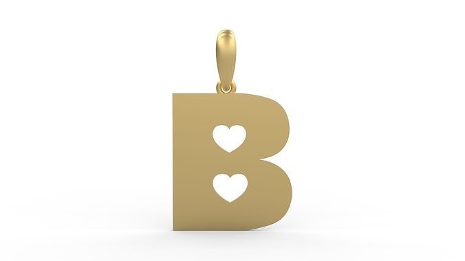 Initial Letters Pendant Lovebeat B 3D print model