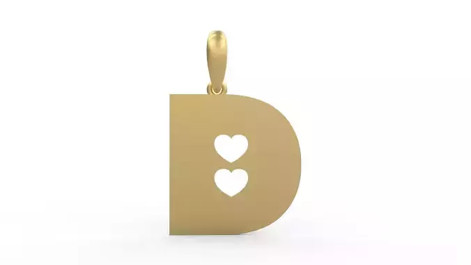 Initial Letters Pendant Lovebeat D
