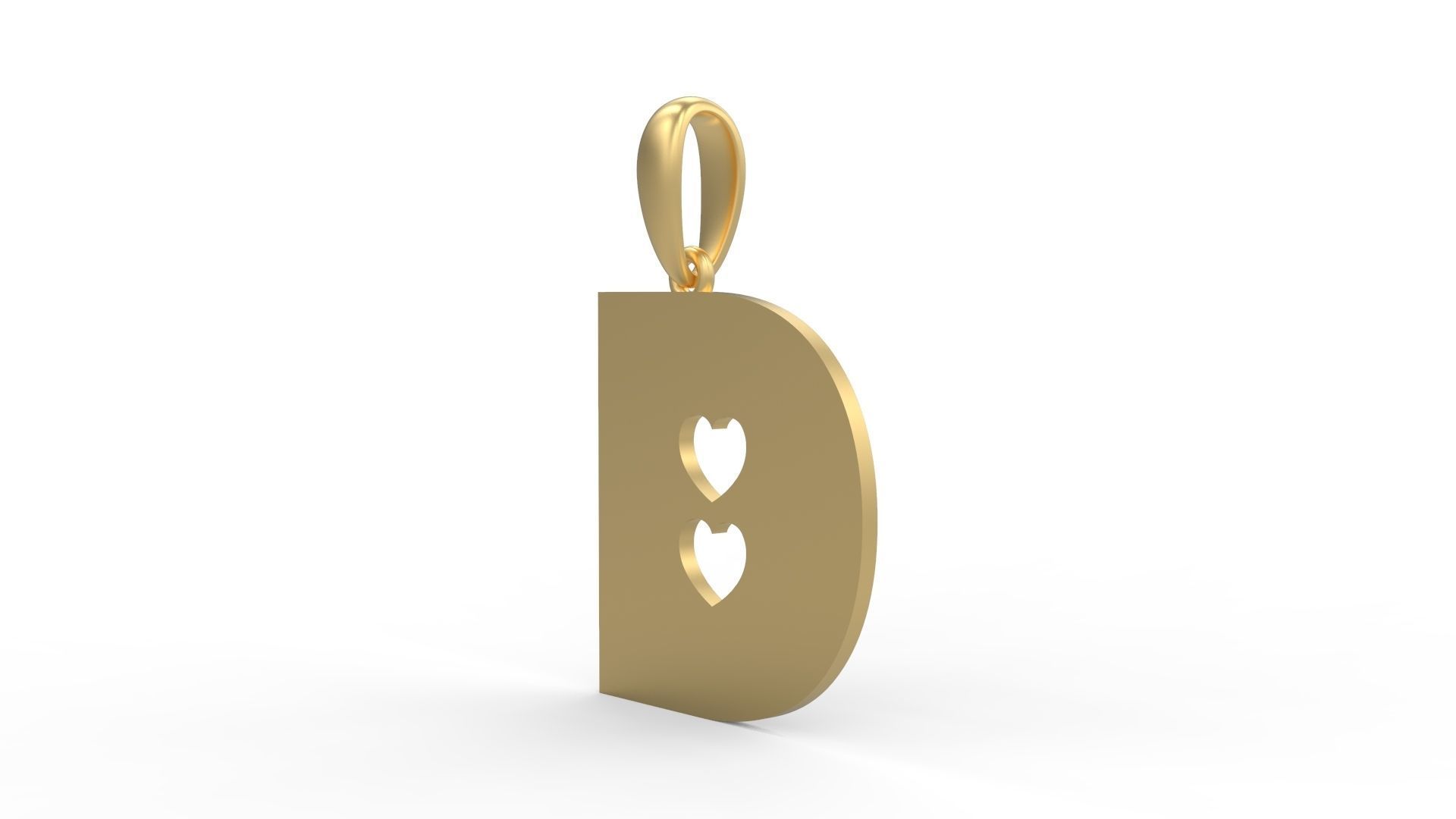 Initial Letters Pendant Lovebeat D 3D print model_1