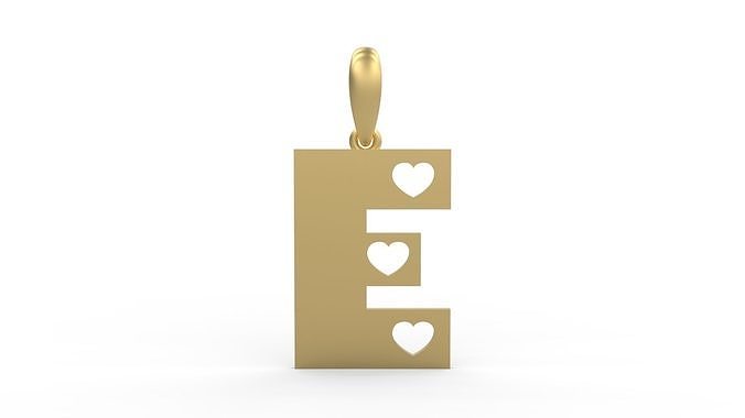 Initial Letters Pendant Lovebeat E 3D print model