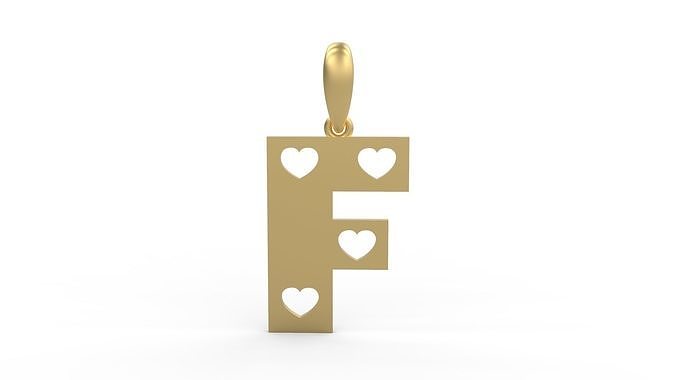 Initial Letters Pendant Lovebeat F 3D print model
