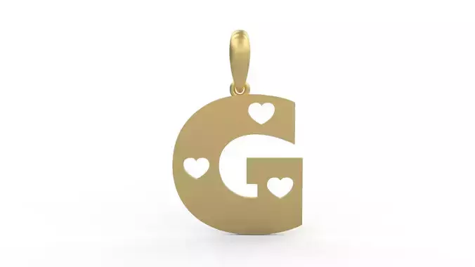 Initial Letters Pendant Lovebeat G 3D print model