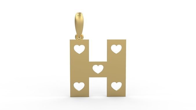 Initial Letters Pendant Lovebeat H 3D print model