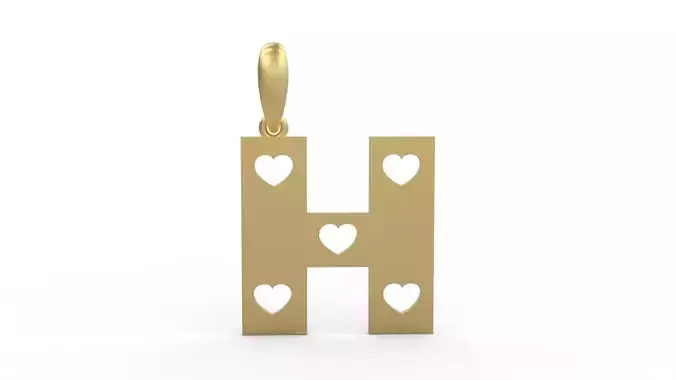 Initial Letters Pendant Lovebeat H 3D print model