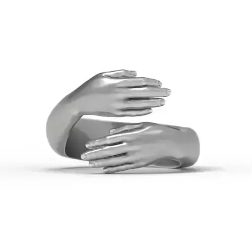 Hug ring hands ring STL  3D print model