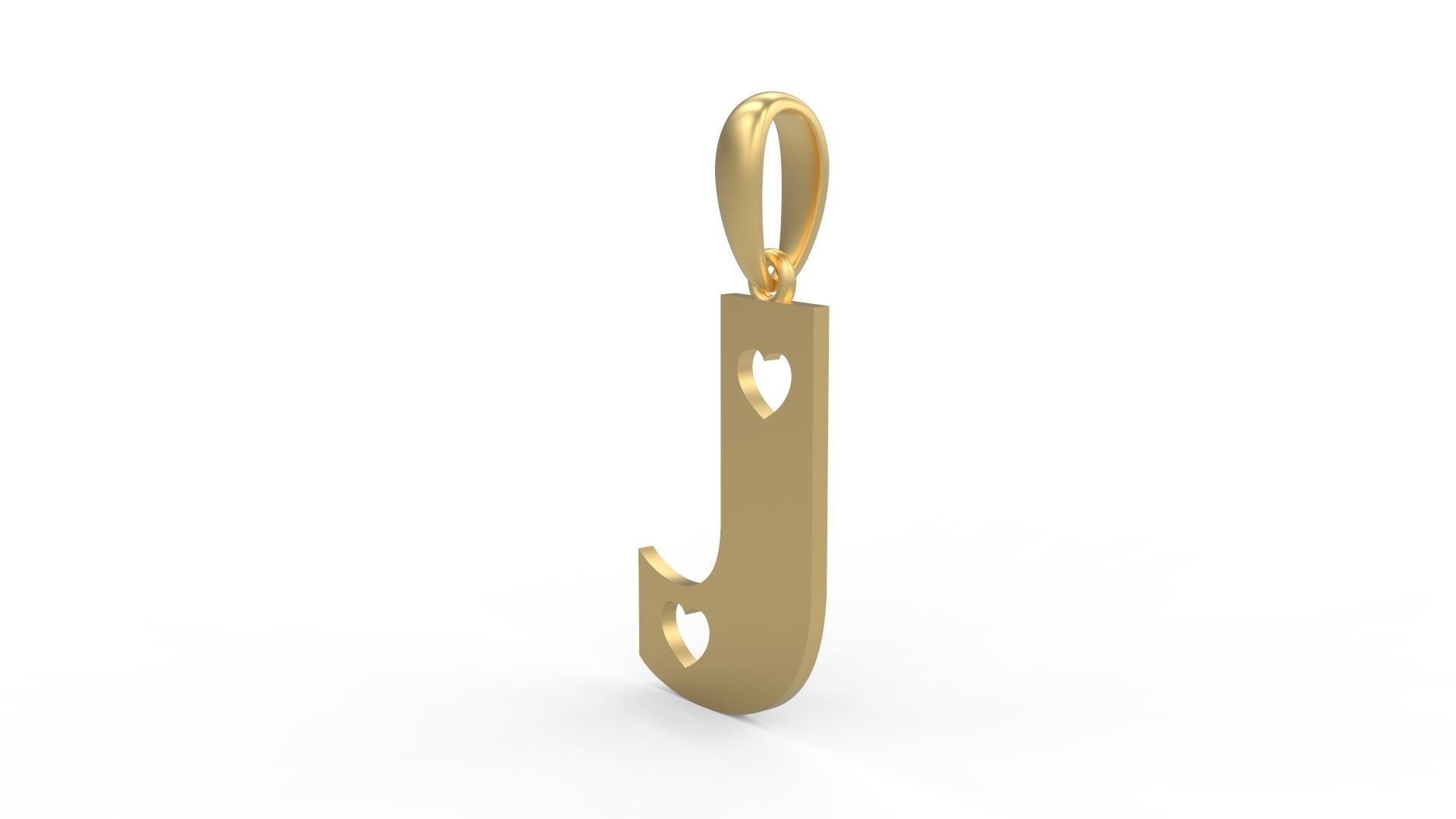 Initial Letters Pendant Lovebeat J 3D print model_1