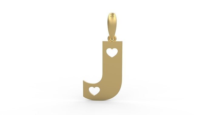 Initial Letters Pendant Lovebeat J 3D print model